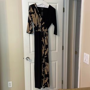 Ashley Stewart Black/Tan Abstract Jumpsuit, size 14/16